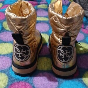 Guess Kids Gold Quilted Boots